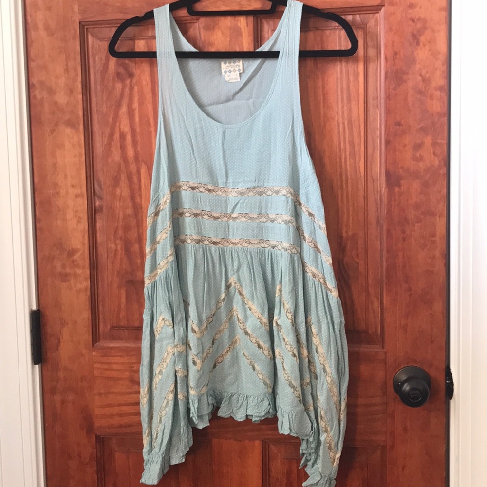 Voile and Lace Trapeze Slip